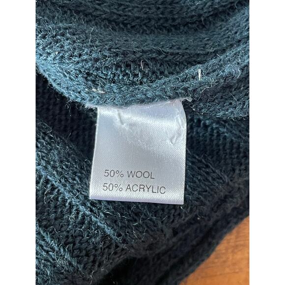 Womens Hekla & Co Dark Teal Wool‎ Blend Open Front Cardigan Sweater Size Large - Picture 6 of 8